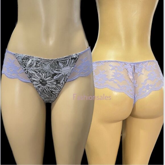 Victoria’s Secret Dream Angels Wide Side lace / metallic Thong Panty Medium - Picture 1 of 7